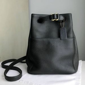 Coach Sonoma Black pebbled leather bucket bag
